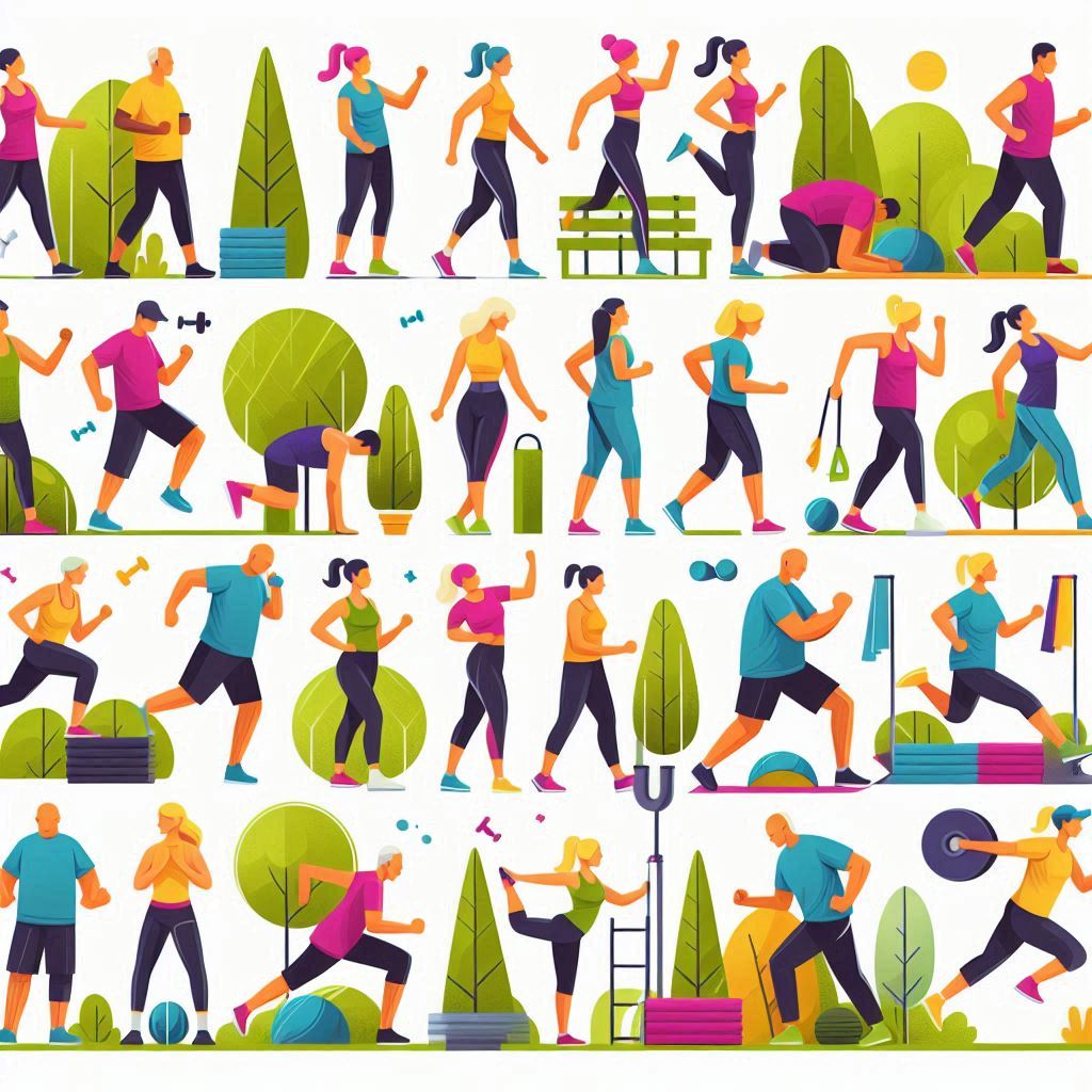 Short walks and different types of exercise